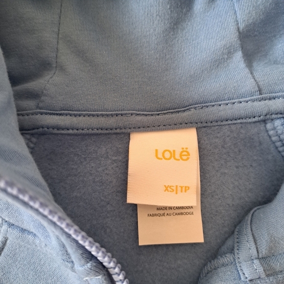 Lole Haf Zip Pullover Sweatshirt Women's XS Blue Cozy Hooded Top NWT - Picture 8 of 11